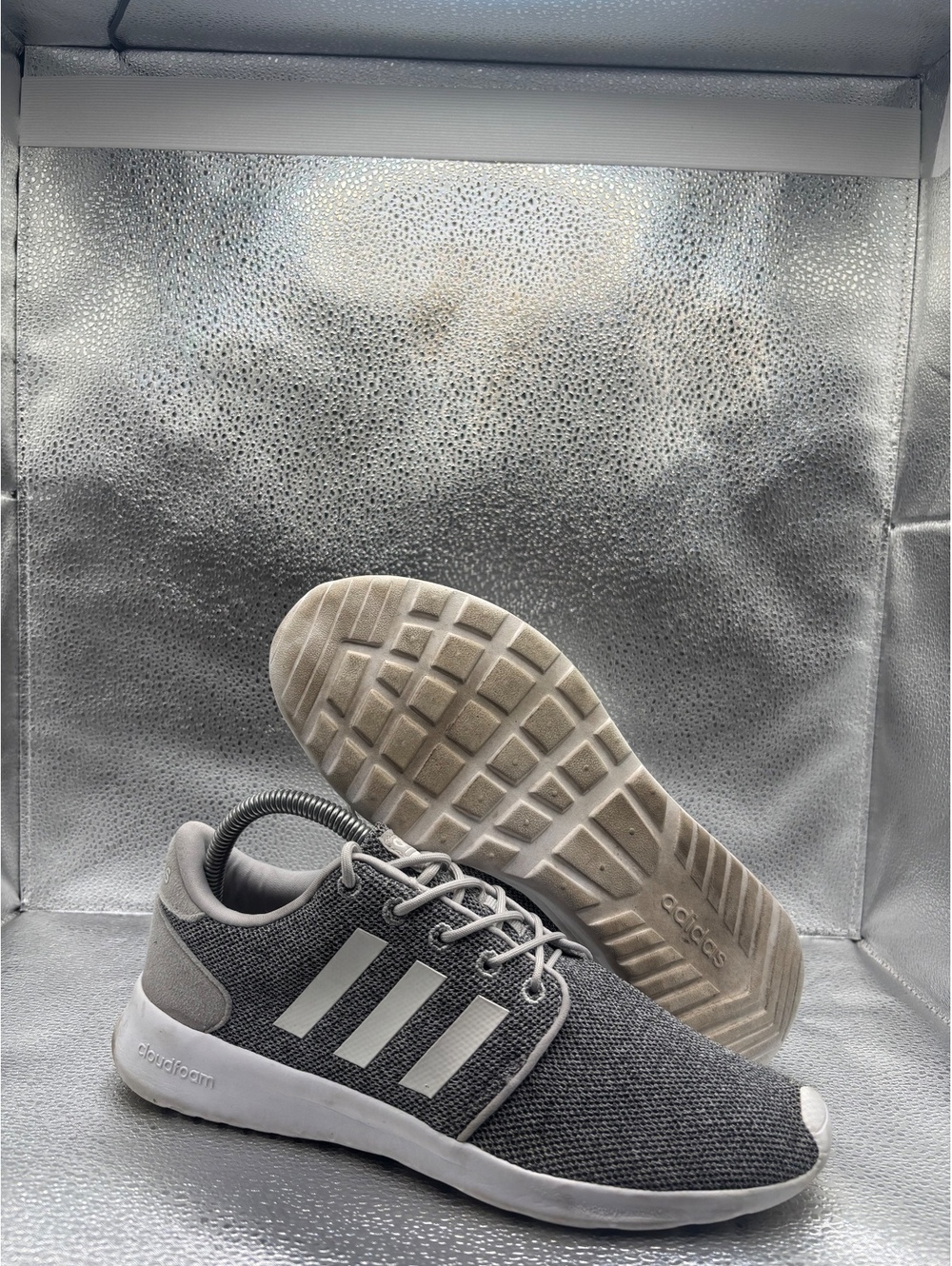Adidas cloud foam QT racer grey white